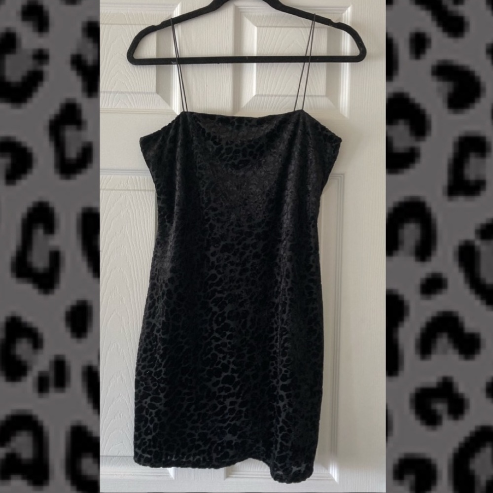 Black cheetah dress